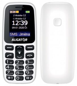 Tlačítkový telefon aligator a220 bílá