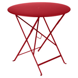 Červený kovový skládací stůl Fermob Bistro Ø 77 cm