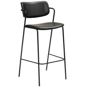 Dan-Form Černá koženková barová židle DanForm Zed 77 cm