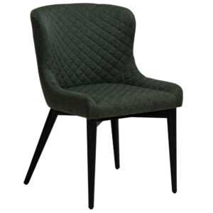 Dan-Form Tmavě zelená látková jídelní židle DanForm Vetro s černou podnoží