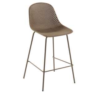 Kave Home Béžová plastová barová židle LaForma Quinby 75 cm