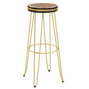 Kave Home Zlatá mungurová barová židle LaForma Farley 74 cm