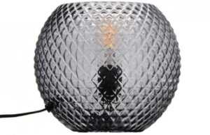 Kouřově šedá skleněná stolní lampa Halo Design Nobb Ball