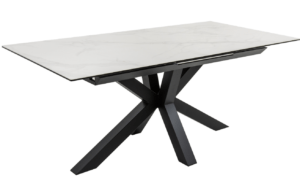 Moebel Living Bílo černý keramický rozkládací jídelní stůl Elena 225 x 90 cm