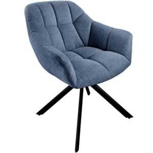 Moebel Living Modrá látková otočná jídelní židle Fran