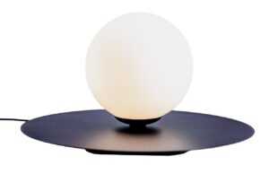 Nordic Design Černo bílá skleněná stolní lampa Lyon S