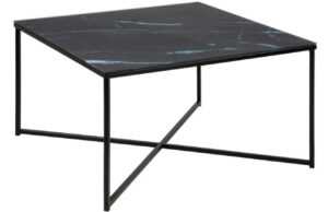 Scandi Černý skleněný konferenční stolek Venice 80x80 cm