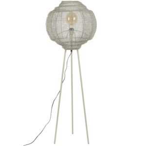 Šedo bílá kovová stojací lampa DUTCHBONE MEEZAN 142 cm