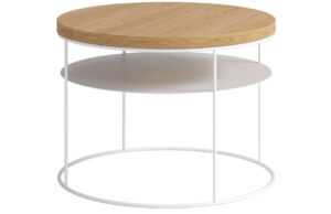 Take Me Home Dubový konferenční stolek Amsterdam II. 80 cm s bílou podnoží