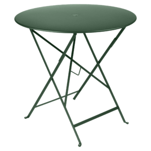 Tmavě zelený kovový skládací stůl Fermob Bistro Ø 77 cm